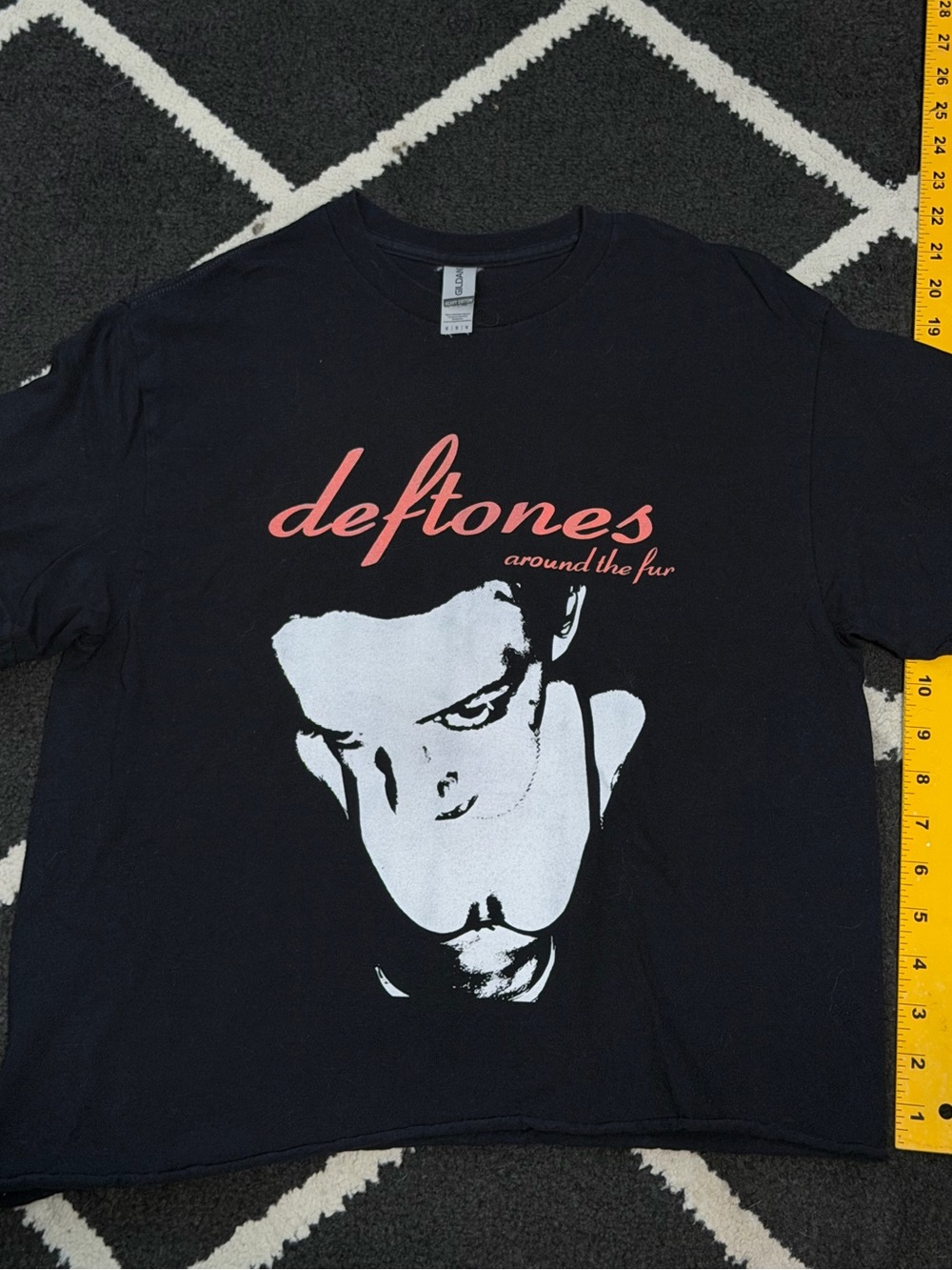 Gildan Black Deftones 'Around the Fur' Tee with Faded Red Logo